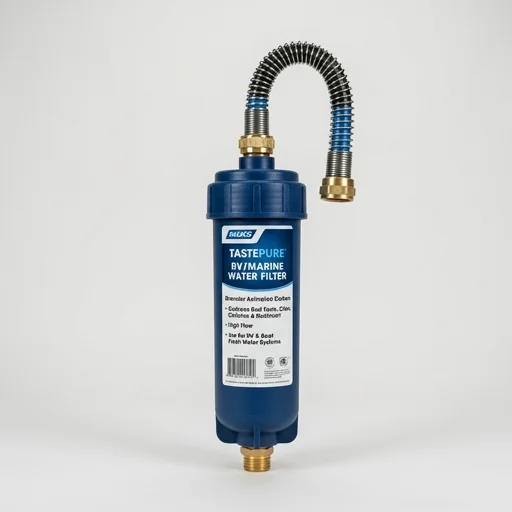 Camco TastePure RV/Marine Water Filter with Flexible Hose Protector
